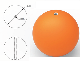 潜标锚系配件-中孔固体浮球